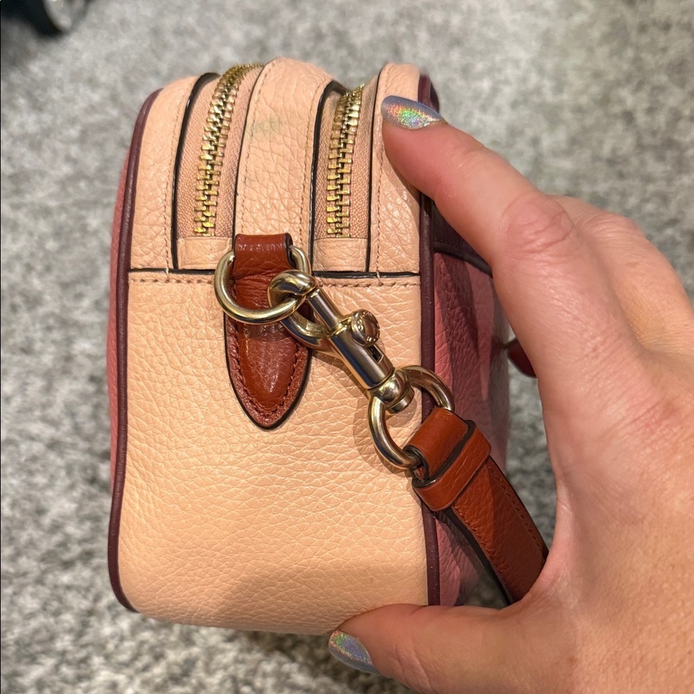 Coach Pink Leather Jes crossbody Bag purse designer tan handbag messenger - Picture 6 of 13